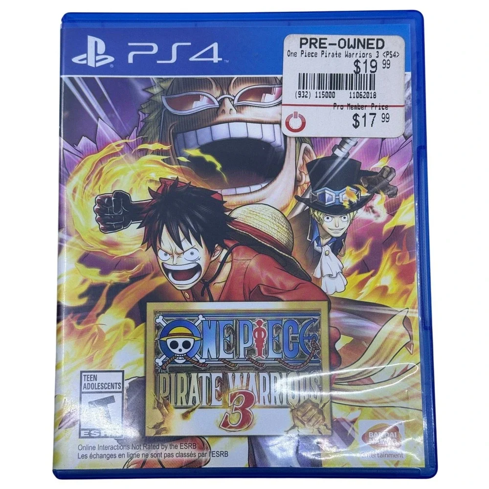 One Piece Pirate Warriors 3 Sony PlayStation 4 PS4 Bandai Namco Action Game